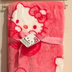 Hello Kitty Bow Faux Fur Blanket
